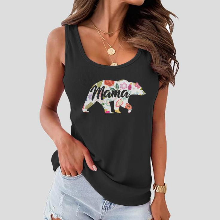 Mama Bear Cute Flower Pattern Women Flowy Tank