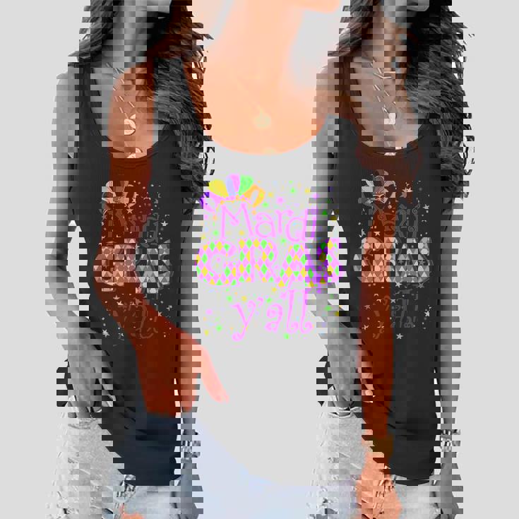 Mardi Gras Yall New Orleans Party T-Shirt Graphic Design Printed Casual Daily Basic Women Flowy Tank