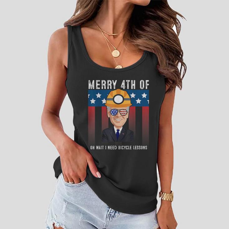 Merry 4Th Of July Biden Bike Bicycle Falls Off Anti Biden V6 Women Flowy Tank