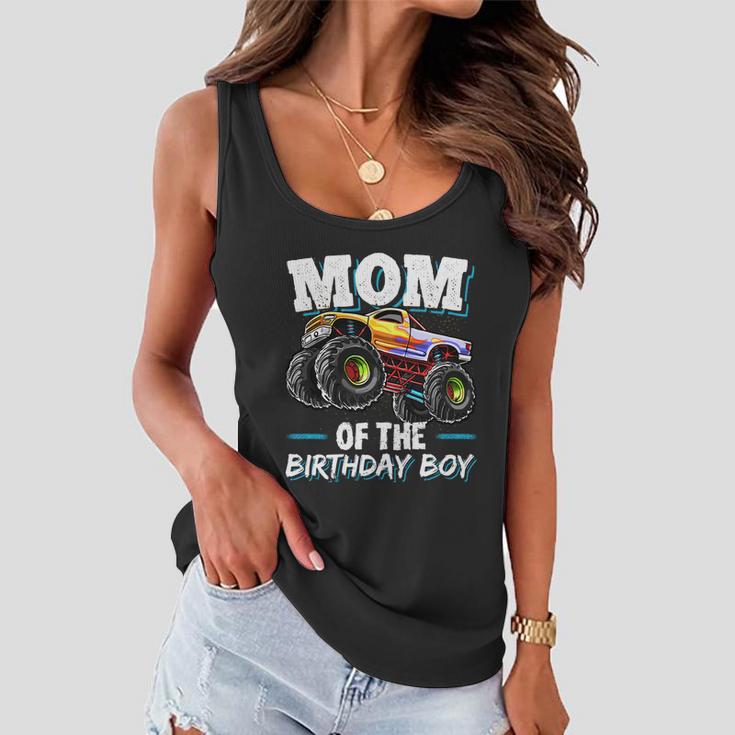 Mom Of The Birthday Boy Monster Truck Birthday Novelty Gift Women Flowy Tank