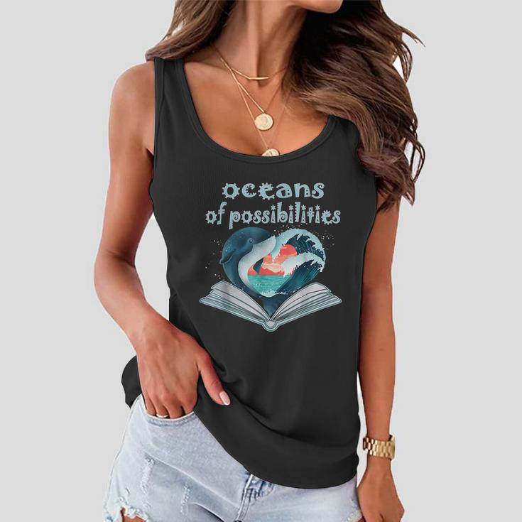Oceans Of Possibilities Summer Reading 2022 Librarian Tshirt Women Flowy Tank