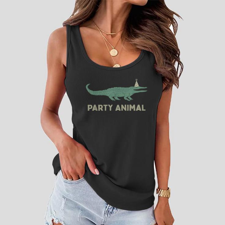 Party Animal Alligator Birthday Alligator Birthday Women Flowy Tank