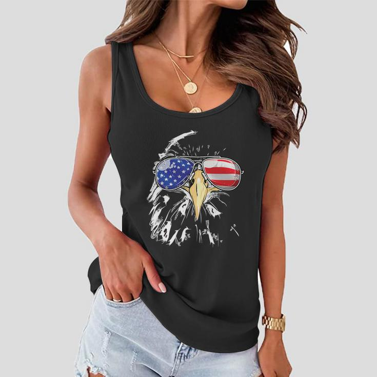 Patriotic Eagle Sunglasses Usa American Flag 4Th Of July Gift Women Flowy Tank