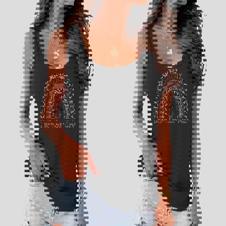 Peace Love Cure Melanoma Cancer Awareness Leopard Rainbow Women Flowy Tank Peace Love Cure Melanoma Cancer Awareness Leopard Rainbow Women Flowy Tank