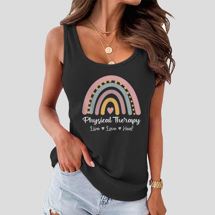 Physical Therapy Pediatric Therapist Pt Month Rainbow Cute Graphic Design Printed Casual Daily Basic Women Flowy Tank