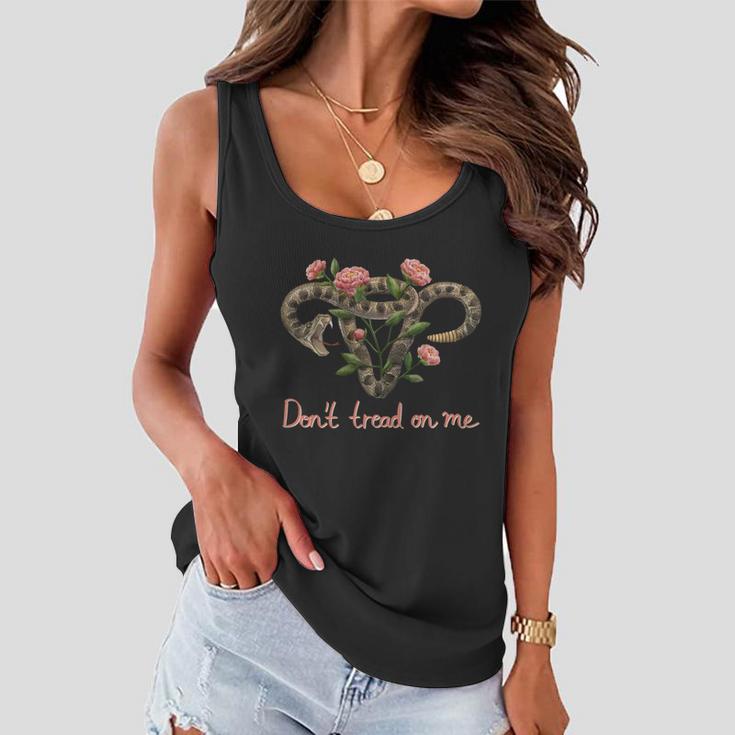 Pro Choice Pro Abortion Don’T Tread On Me Uterus Tshirt Women Flowy Tank