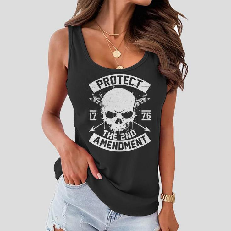 Protect The 2Nd Amendment 1776 Arrow Skull Women Flowy Tank