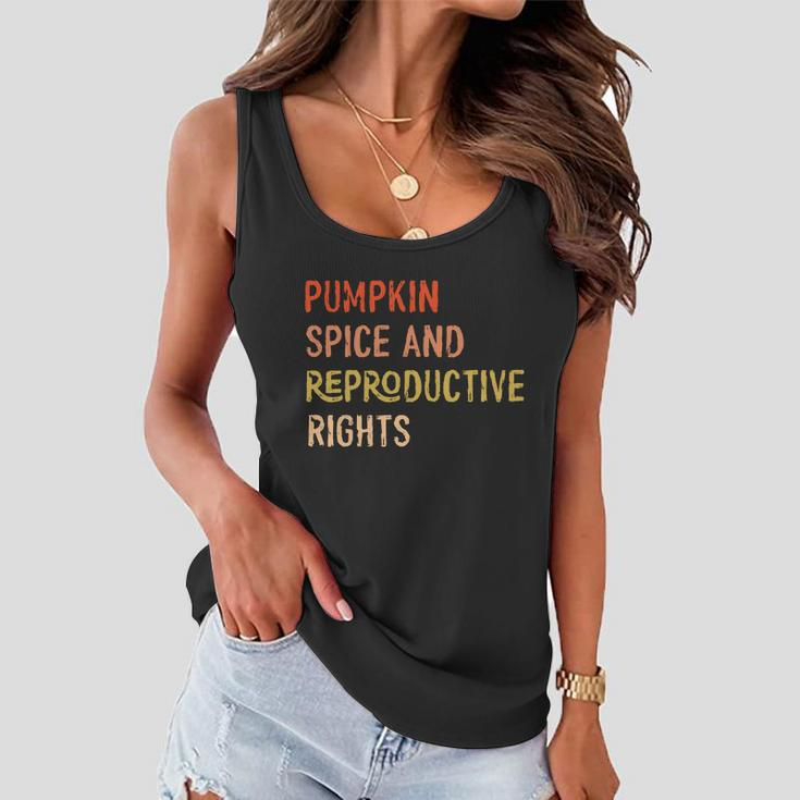 Pumpkin Spice And Reproductive Rights Fall Feminist Choice Gift V4 Women Flowy Tank