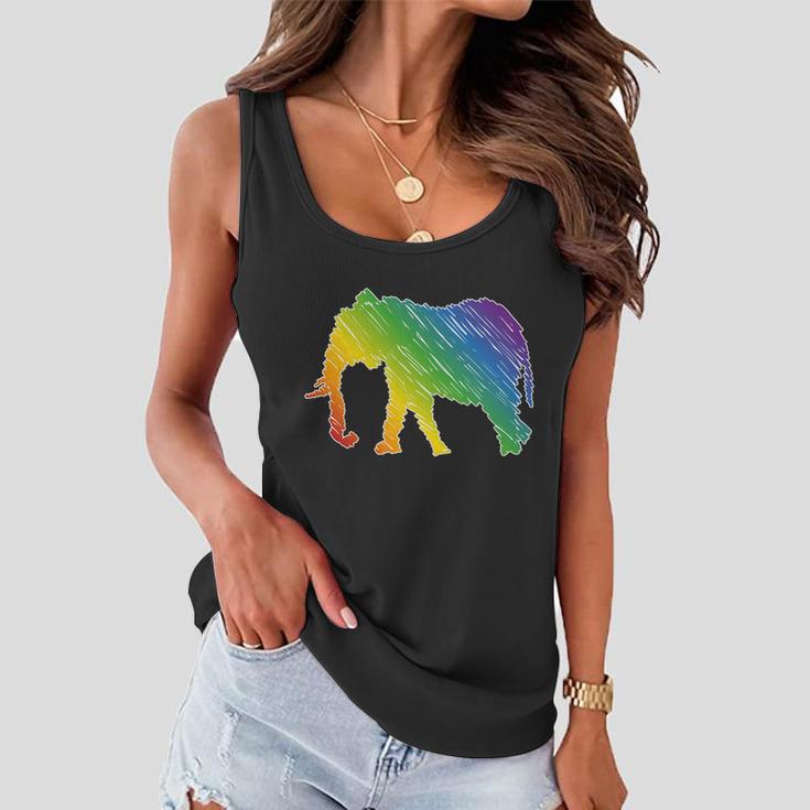 Rainbow Elephant V2 Women Flowy Tank