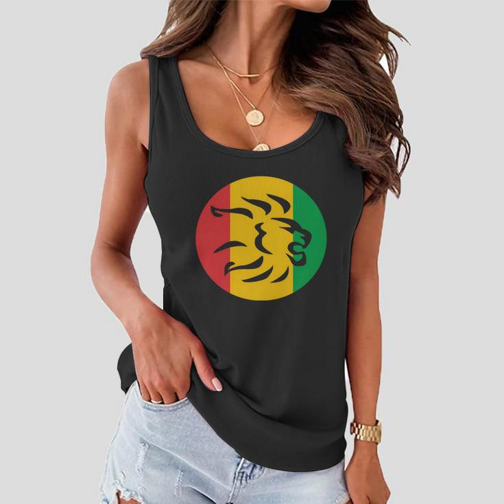 Rasta Lion Head Reggae Dub Step Music Dance Tshirt Women Flowy Tank