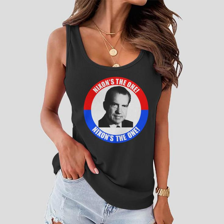 Retro Richard Nixon Nixons The One Presidential Campaign Women Flowy Tank