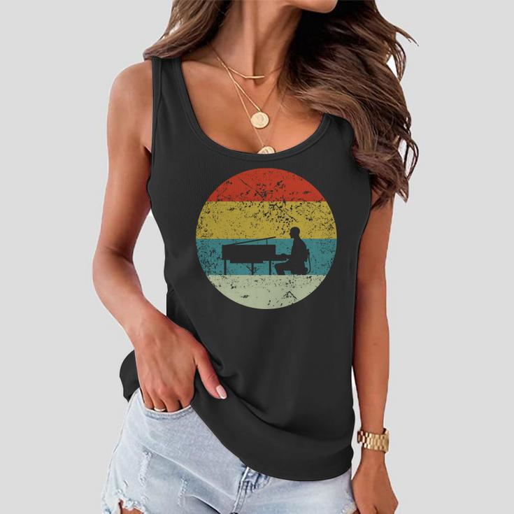 Retro Vintage Piano Player Women Flowy Tank