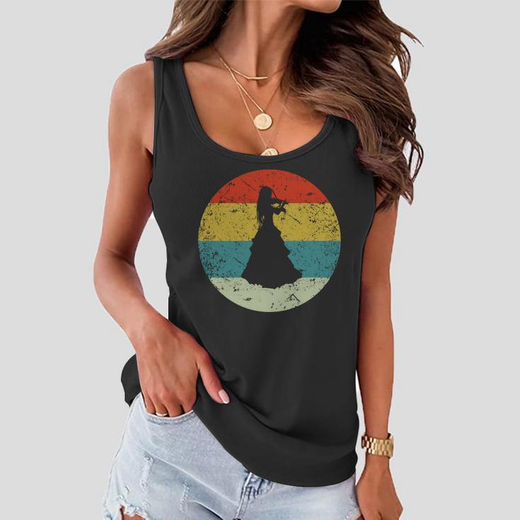 Retro Vintage Viloinist Women Flowy Tank