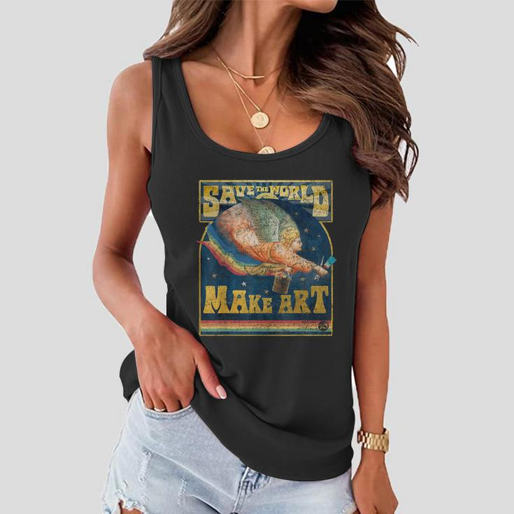 Save The World Make Art Painters Graphic Artists Potters Women Flowy Tank