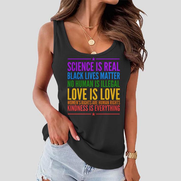 Science Is Real Black Lives Matter Love Is Love Tshirt Women Flowy Tank