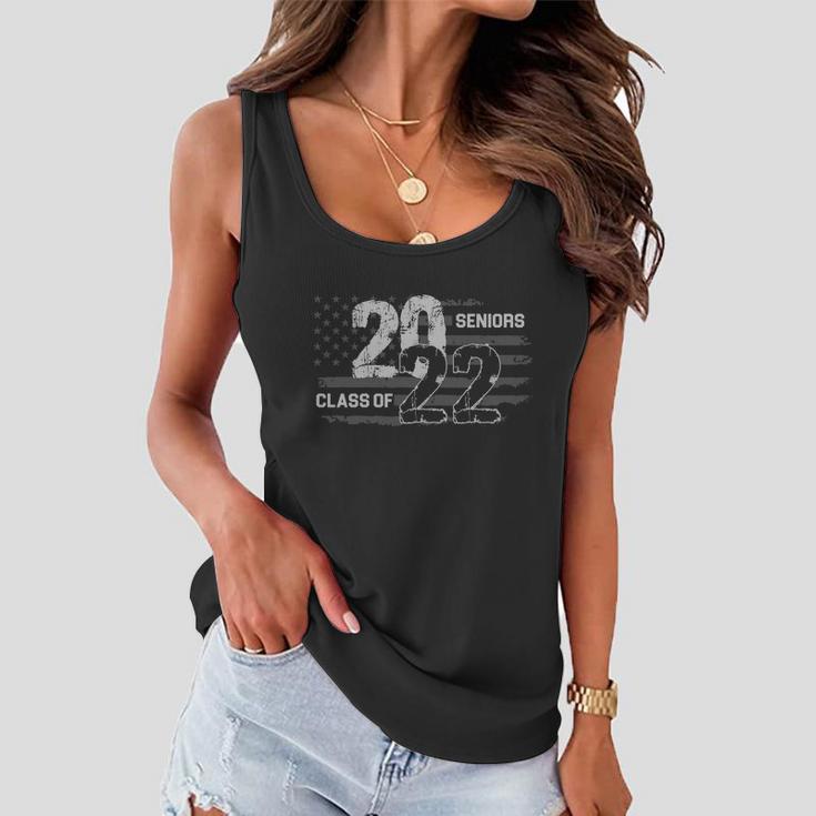 Seniors Class Of 2022 American Grey Style Flag Tshirt Women Flowy Tank