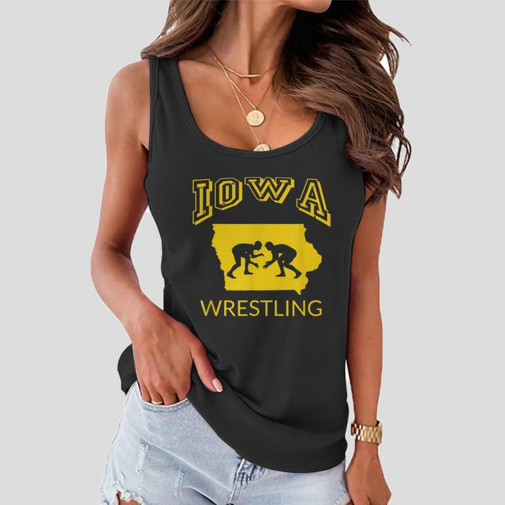Silhouette Iowa Wrestling Team Wrestler The Hawkeye State Tshirt Women Flowy Tank