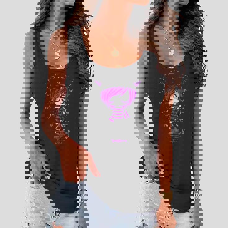 Spookscene Edgy Kitty Hat Scene Kid Emo Alt Goth Purple Women Flowy Tank
