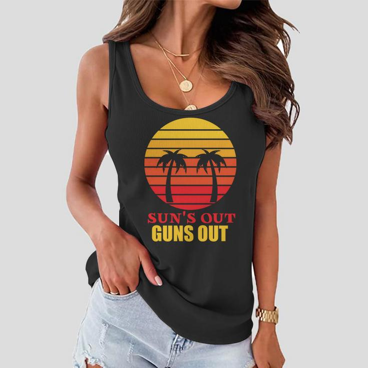 Suns Out Guns Out Summer Party Women Flowy Tank