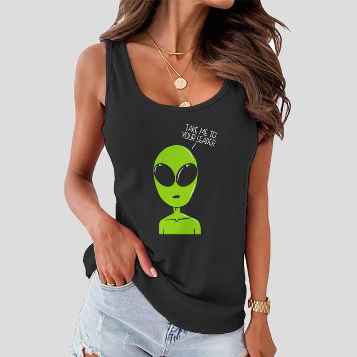 Take Me To Your Leader Alien Women Flowy Tank