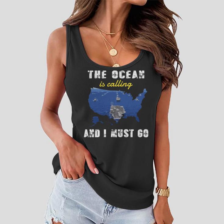 The Ocean Is Calling Women Flowy Tank