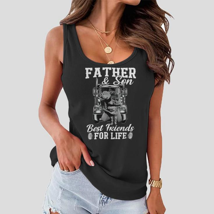 Trucker Trucker Fathers Day Father And Son Best Friends For Life Women Flowy Tank