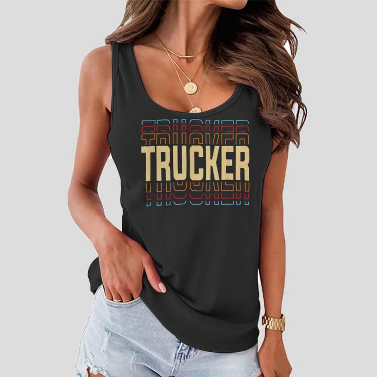 Trucker Trucker Job Title Vintage Women Flowy Tank