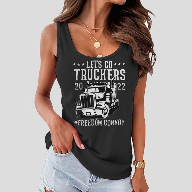 Trucker Trucker Support Lets Go Truckers Freedom Convoy Women Flowy Tank