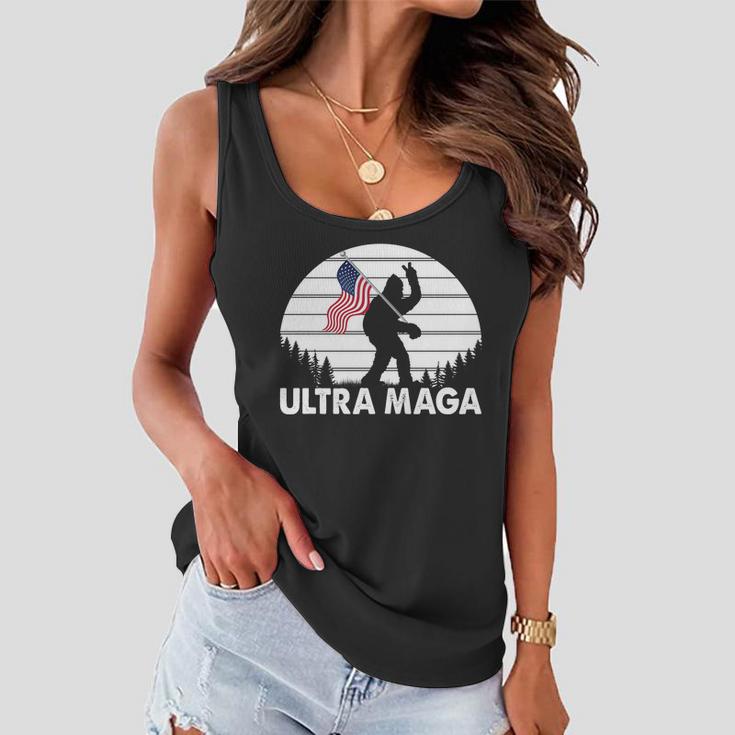 Ultra Maga Big Foot Sasquatch Tshirt Women Flowy Tank