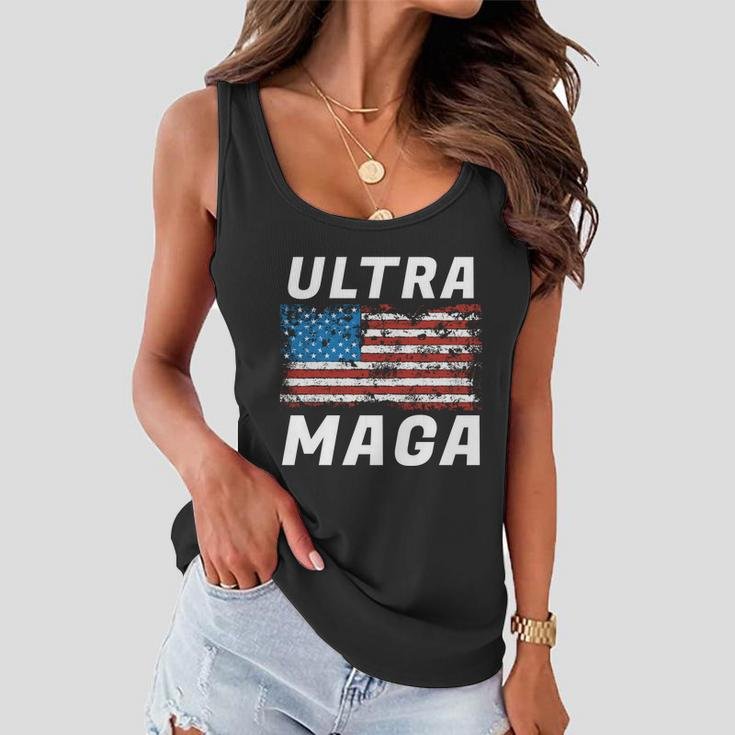 Ultra Maga Bold United States Of America Usa Flag Women Flowy Tank