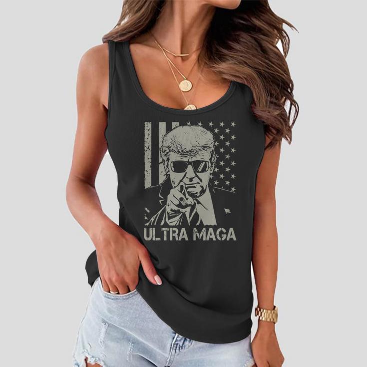 Ultra Maga Shirt Funny Anti Biden Us Flag Pro Trump Trendy Tshirt V2 Women Flowy Tank