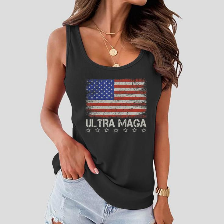 Ultra Maga Shirt Maga King Funny Anti Biden Us Flag Pro Trump Trendy Tshirt V2 Women Flowy Tank