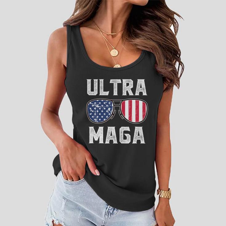 Ultra Maga Sunglasses American Flag Funny Anti Biden Women Flowy Tank