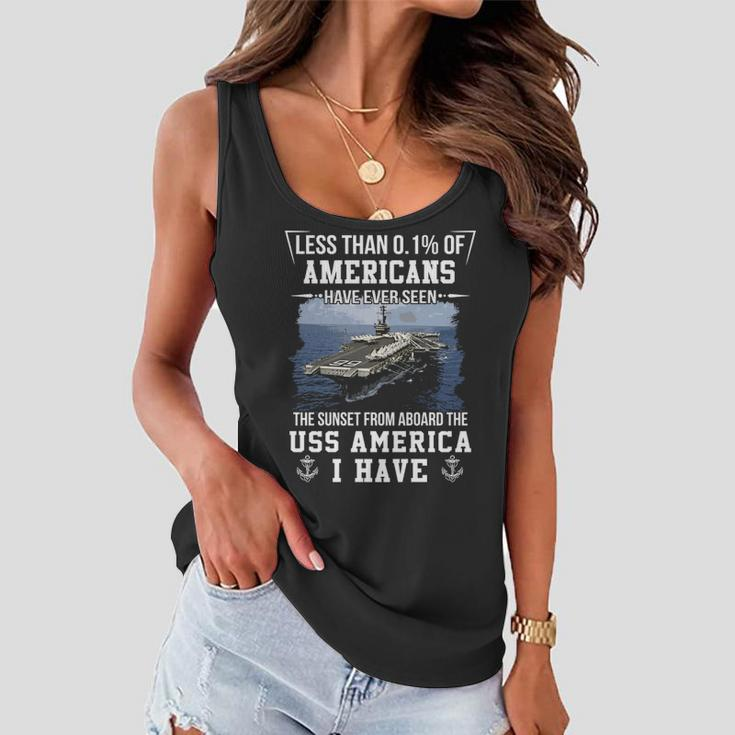 Uss America Cva Cv 66 Sunset Women Flowy Tank