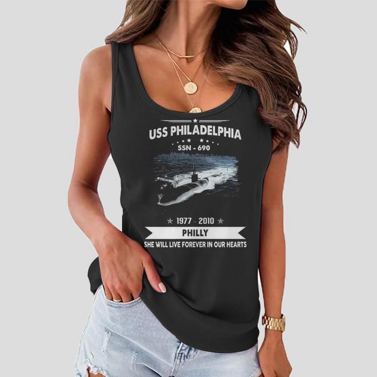 Uss Philadelphia Ssn Women Flowy Tank