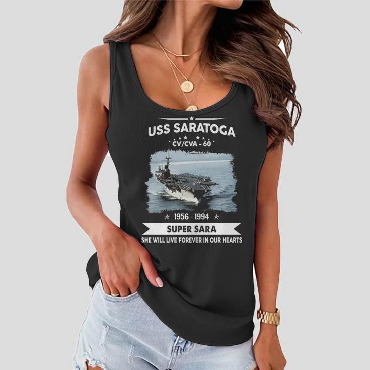 Uss Saratoga Cv 60 Cva 60 Front Style Women Flowy Tank