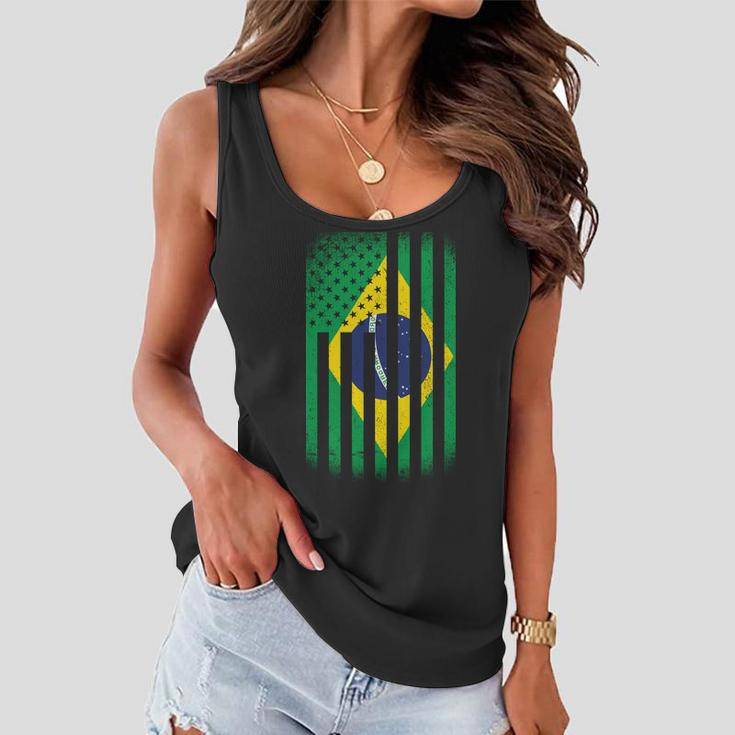 Vintage Flag Of Brazil Tshirt Women Flowy Tank