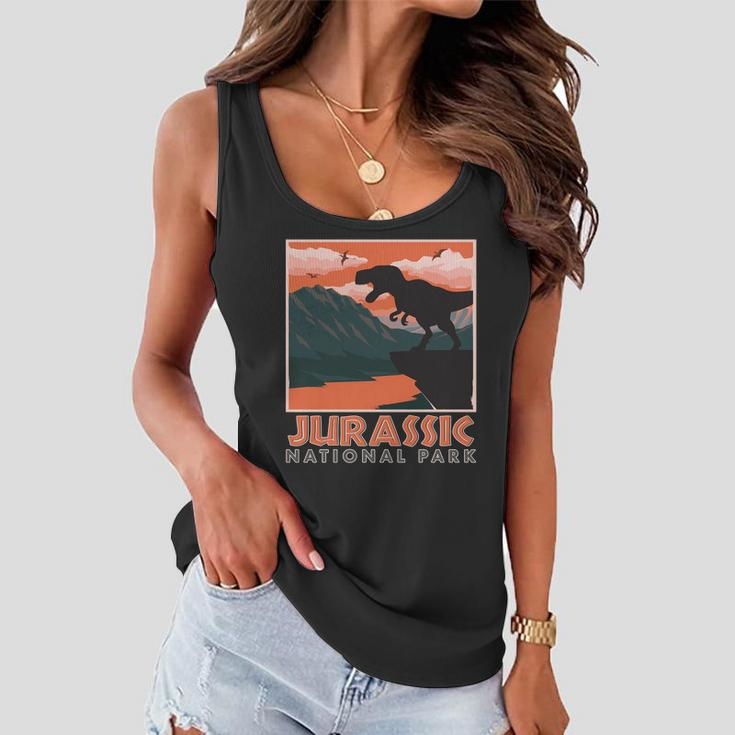 Vintage Jurassic National Park Poster Women Flowy Tank