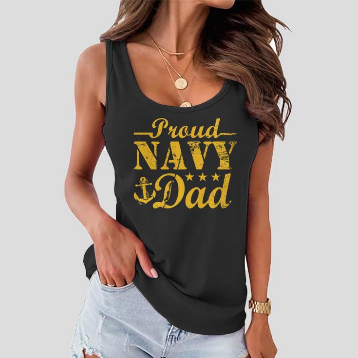 Vintage Proud Navy Dad Women Flowy Tank