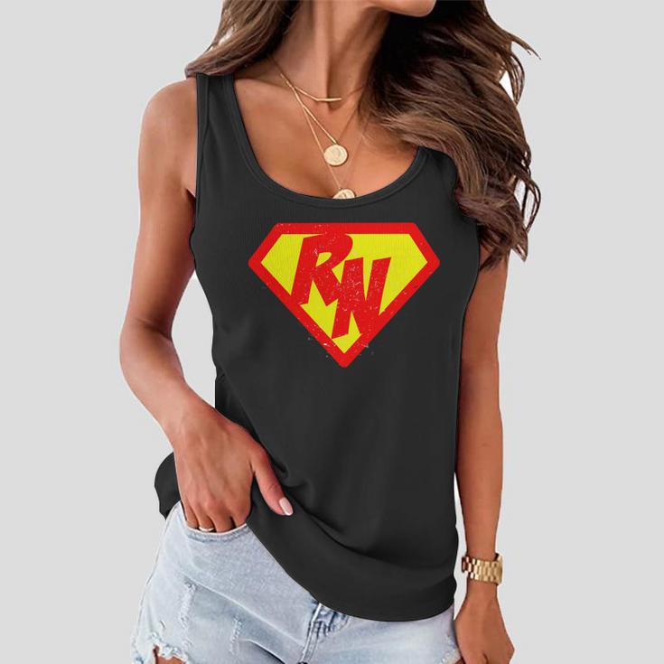 Vintage Super Nurse Rn Distressed Tshirt Women Flowy Tank