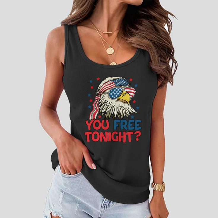 You Free Tonight Bald Eagle Mullet Usa Flag 4Th Of July Gift Women Flowy Tank