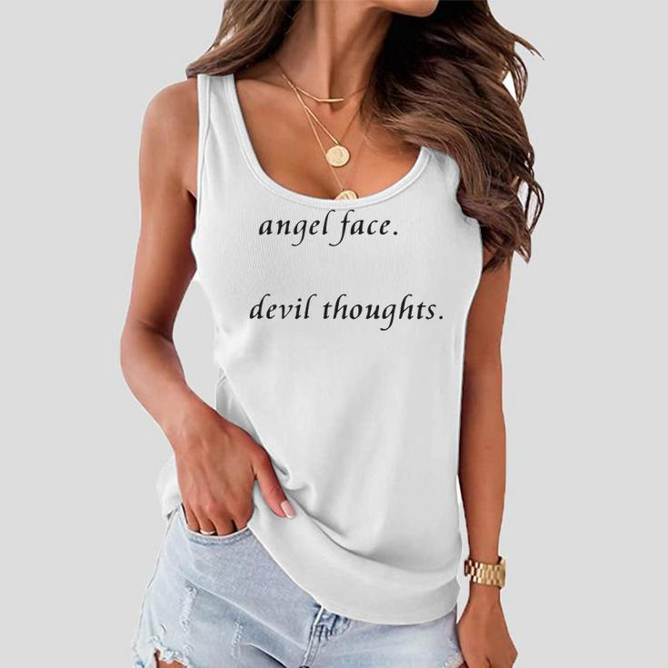 Angel Face Devil Thoughts V2 Women Flowy Tank