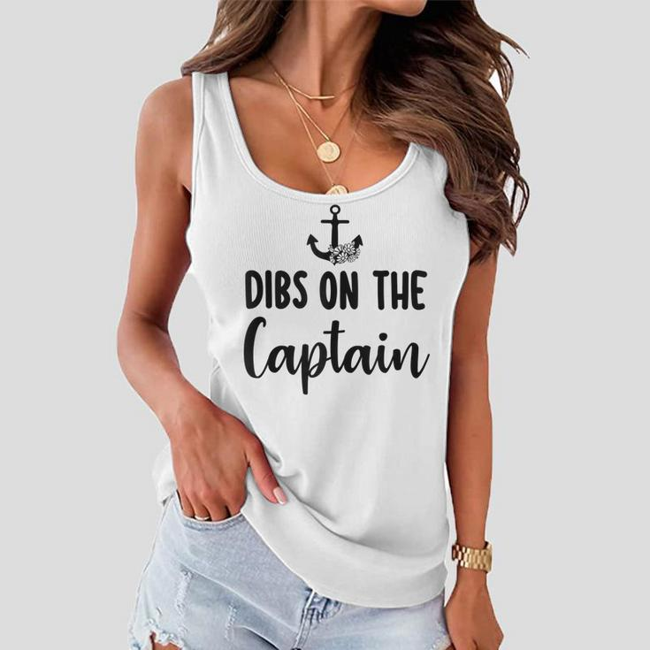 Funny Captain Wife Dibs On The Captain Quote Anchor Sailing V3 Women Flowy Tank