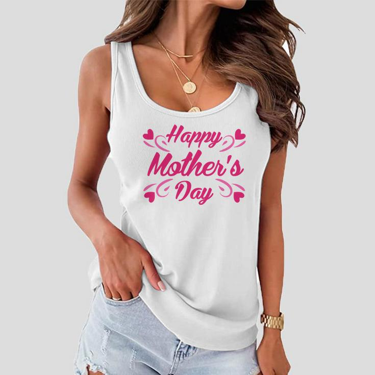 Happy Mothers Day Hearts Gift Women Flowy Tank