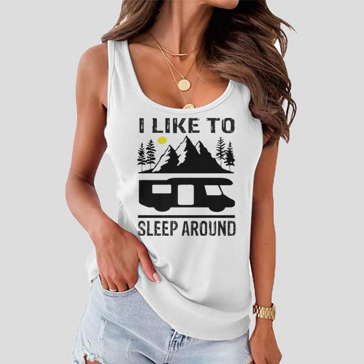 I Like To Sleep Around Camper Women Flowy Tank