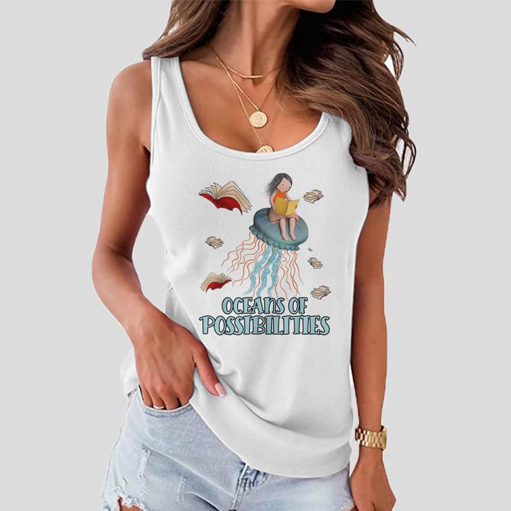 Oceans Of Possibilities Summer Reading 2022 Librarian Tshirt Women Flowy Tank