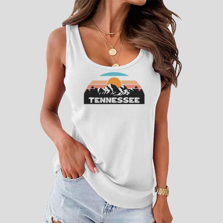 Tennessee Retro Vintage Sunset Mountain Tennessee Lovers Women Flowy Tank