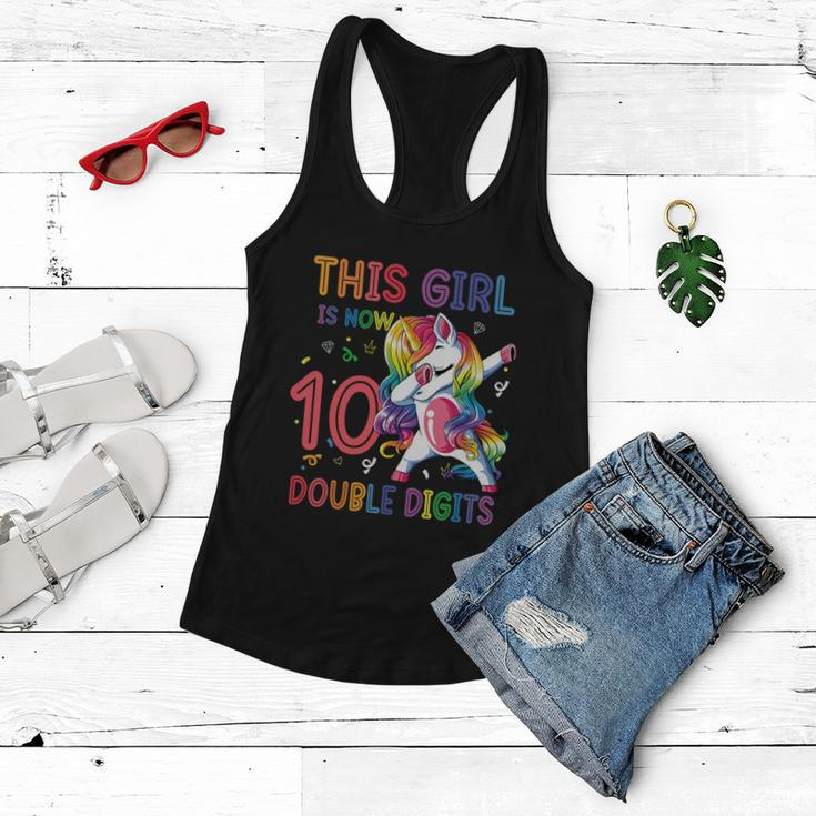 10Th Birthday Gift Girls This Girl Is Now 10 Double Digits Funny Gift Women Flowy Tank