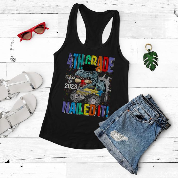 4Th Grade Class Of 2023 Nailed It Monster Truck Dinosaur Gift Women Flowy Tank