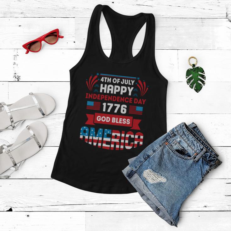 4Th Of July Happy Patriotic Day 1776 God Bless America Gift Women Flowy Tank